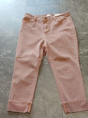 J. Jill Cropped Straight Jeans in Dusty Rose